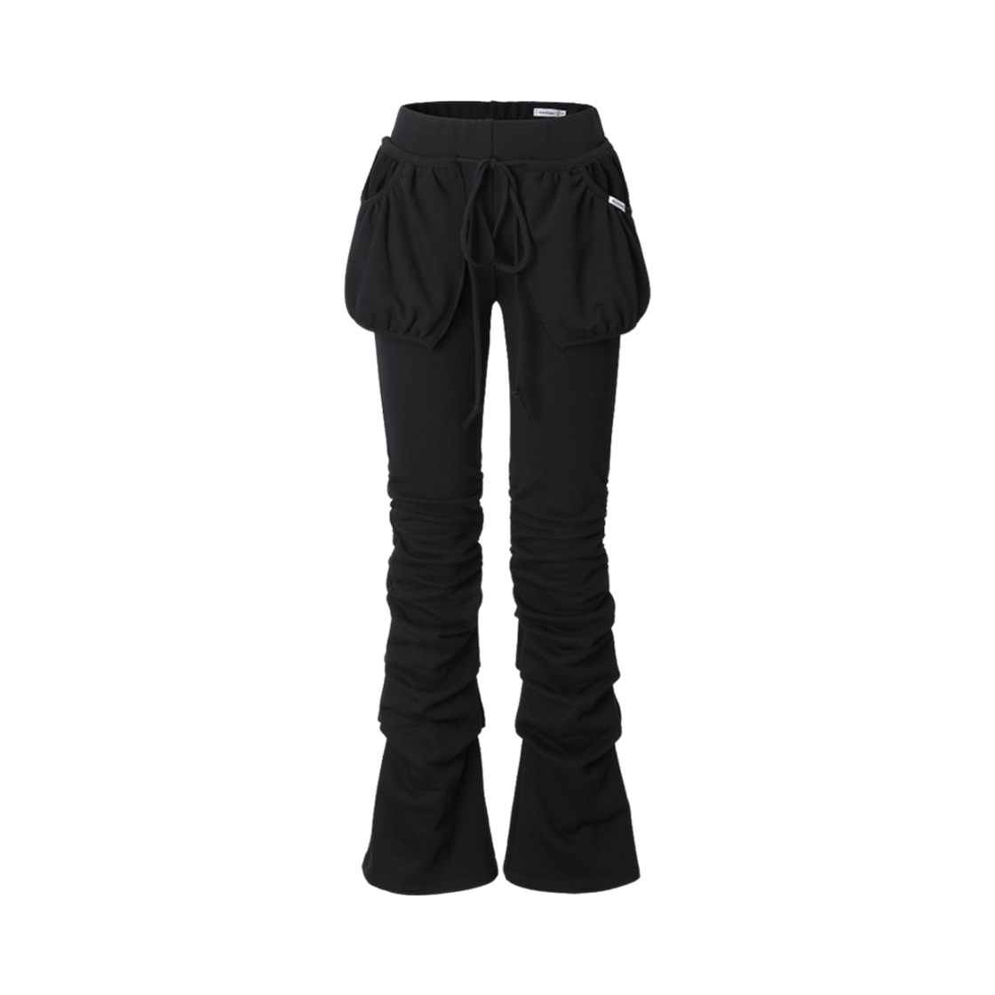 (W) 쓰리타임즈 포켓 셔링 팬츠 블랙((W) Threetimes Pocket Shirring Pants Black)