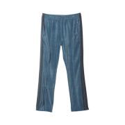 Needles Narrow Track Pants C/PE Velour Smoke Blue