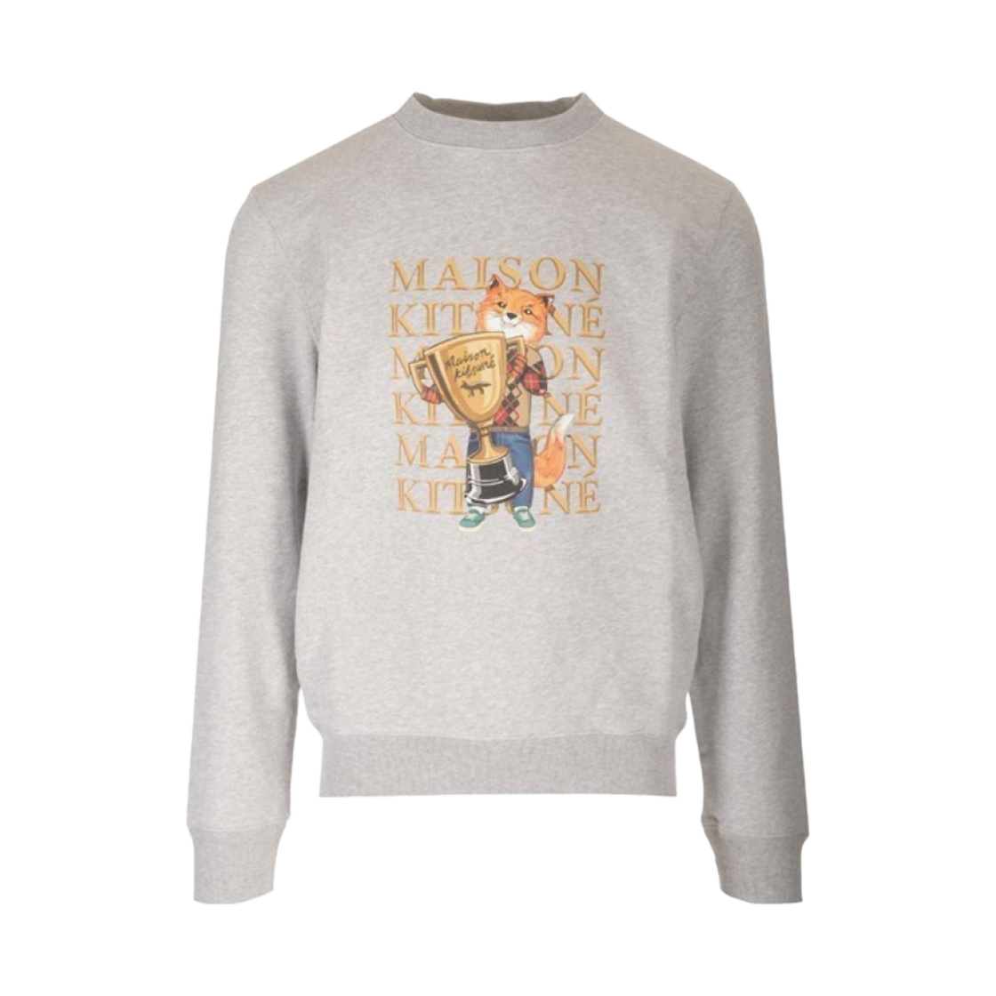 메종 키츠네 폭스 챔피온 레귤러 스웨트셔츠 라이트 그레이 멜란지(Maison Kitsune Fox Champion Regular Sweatshirt Light Grey Melange) - 1