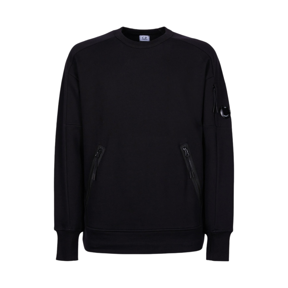 C.P. 컴퍼니 다이애그널 레이즈드 플리스 유틸리티 스웨트셔츠 블랙 - 22SS(C.P. Company Diagonal Raised Fleece Utility Sweatshirt Black - 22SS) - 1