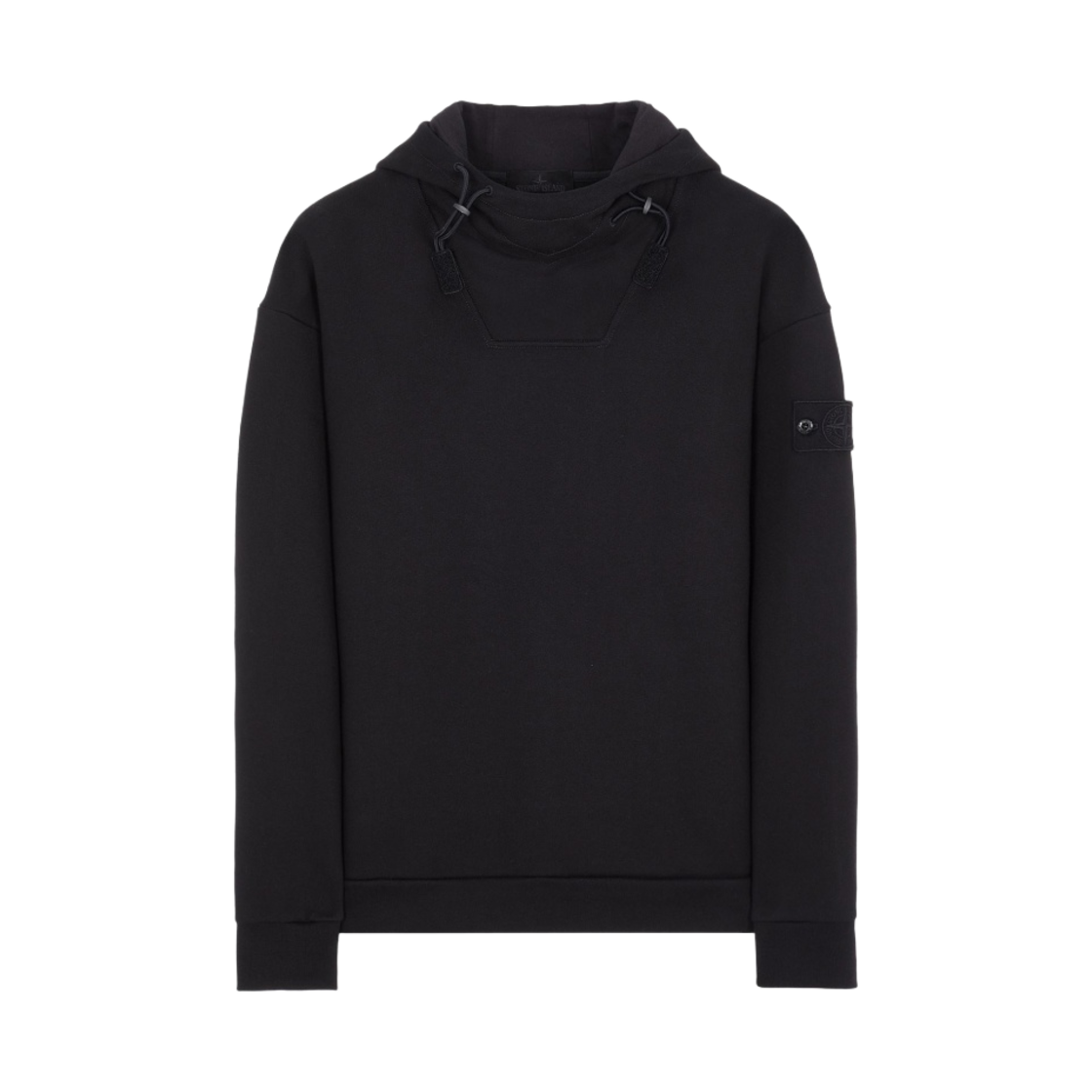 스톤 아일랜드 625F3 고스트 피스 코튼 플리스 후드 스웨트셔츠 블랙 - 22FW(Stone Island 625F3 Ghost Piece Cotton Fleece Hooded Sweatshirt Black - 22FW) - 1