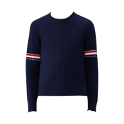 Thom Browne Wool Relaxed Pullover Navy
