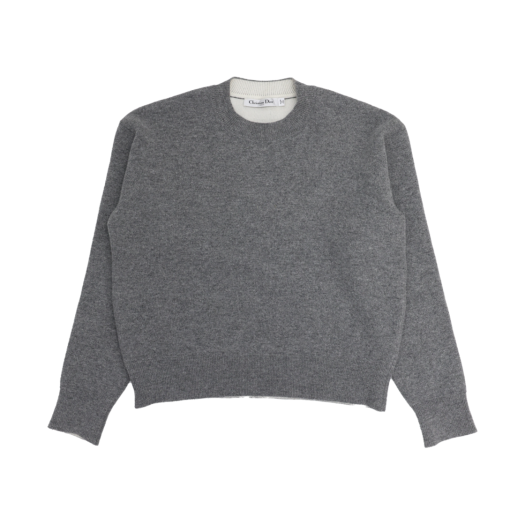 924S55AM009 Dior J'Adior 8 Boxy Sweater Gray
