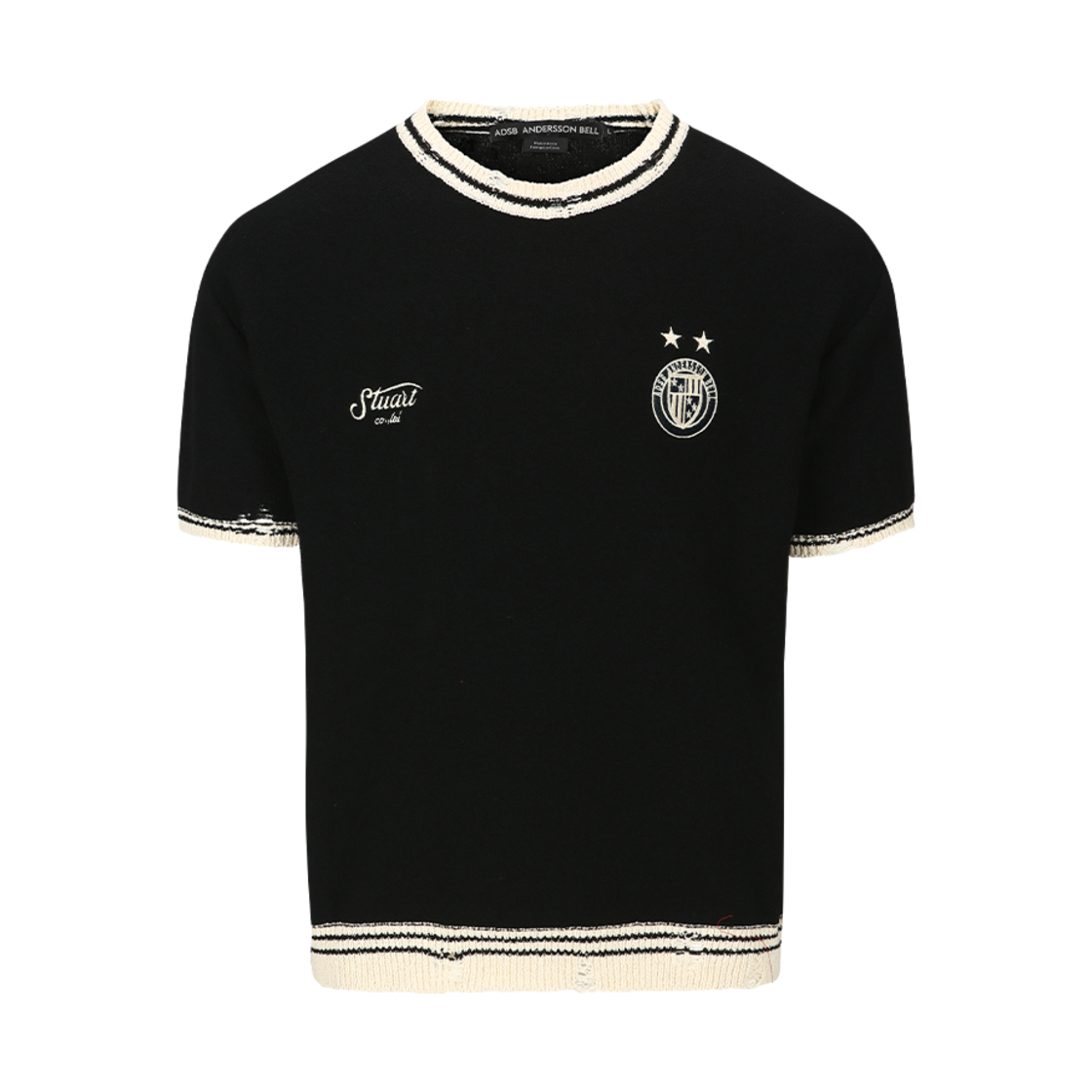 トップス andersson bell FOOTBALL SHORT SLEEVE ADSB 앤더슨벨 풋볼 숏 슬리브 스웨터 블랙 | ADSB ANDERSSON