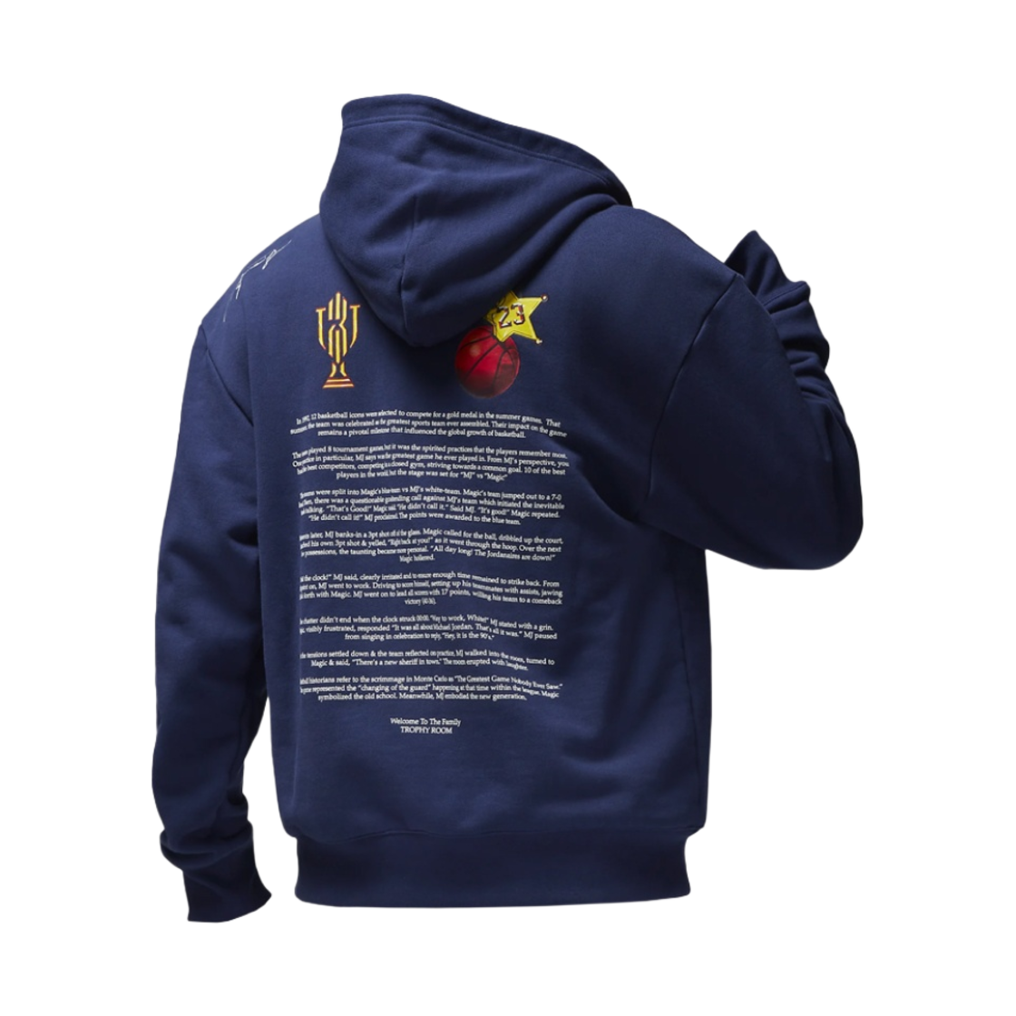 조던 x 트로피 룸 플리스 후드 미드나잇 네이비 - 아시아(Jordan x Trophy Room Fleece Hoodie Midnight Navy - Asia) - 2
