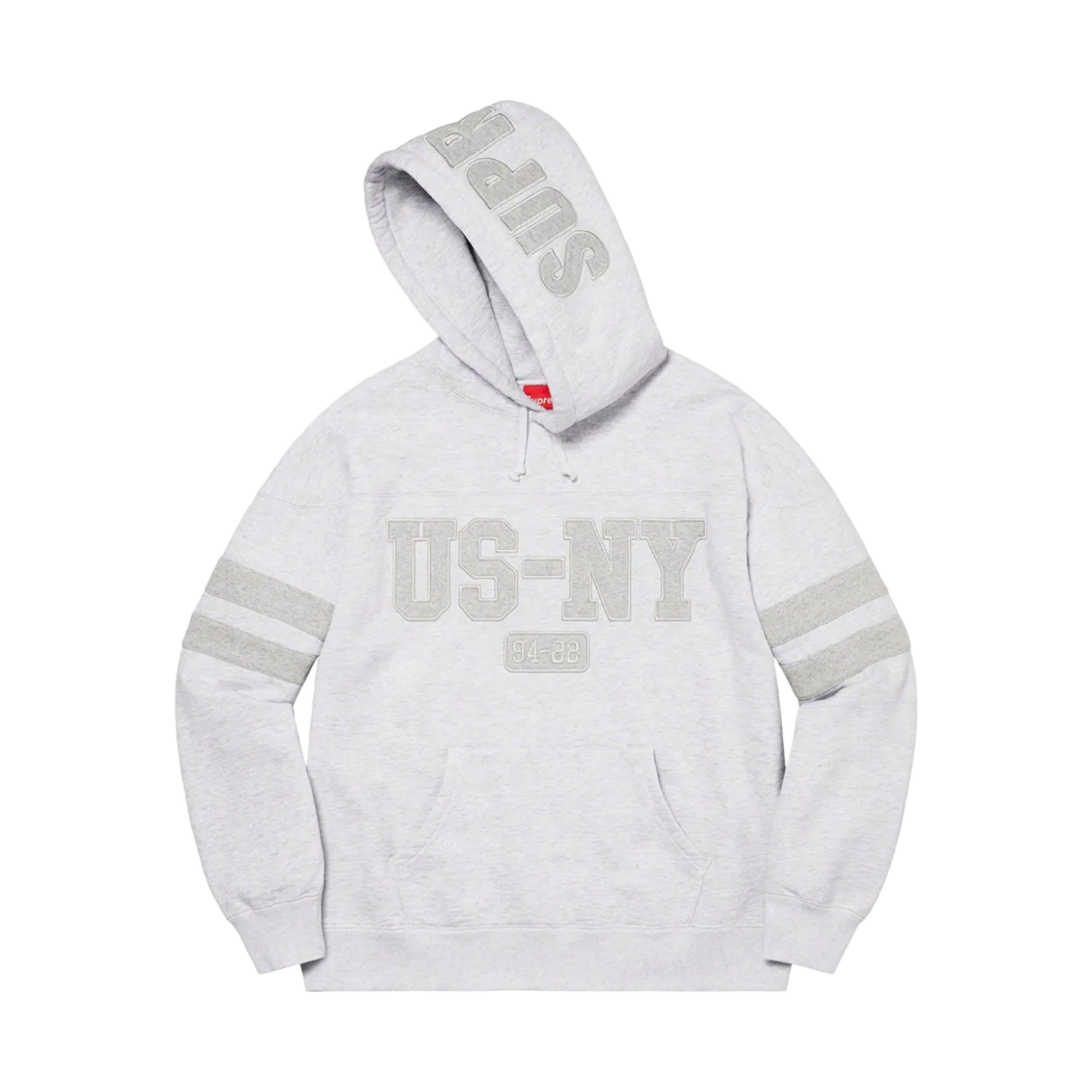 슈프림 US-NY 후드 스웨트셔츠 애쉬 그레이 - 22FW