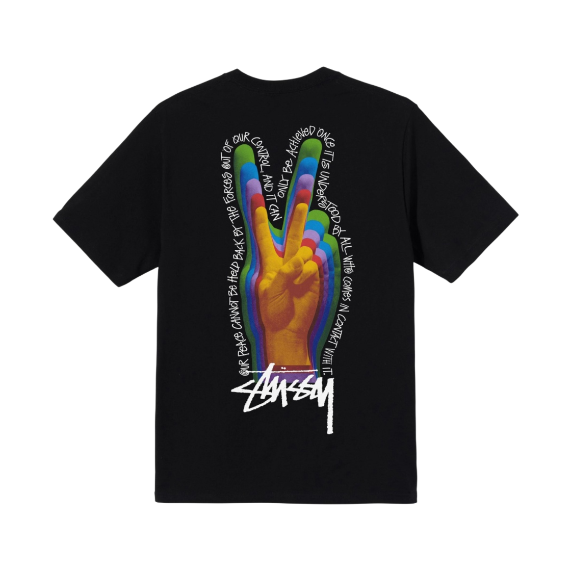 스투시 피스 사인 티셔츠 블랙