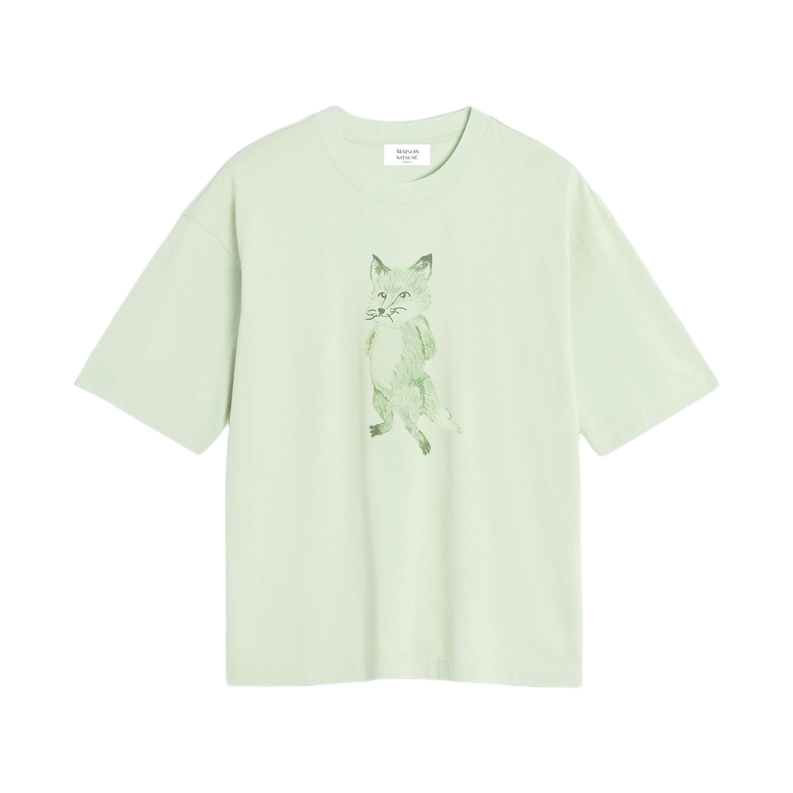 OW00119KJ0008-0171 (W) Maison Kitsune Lady Fox Boxy T-Shirt Laurel Green
