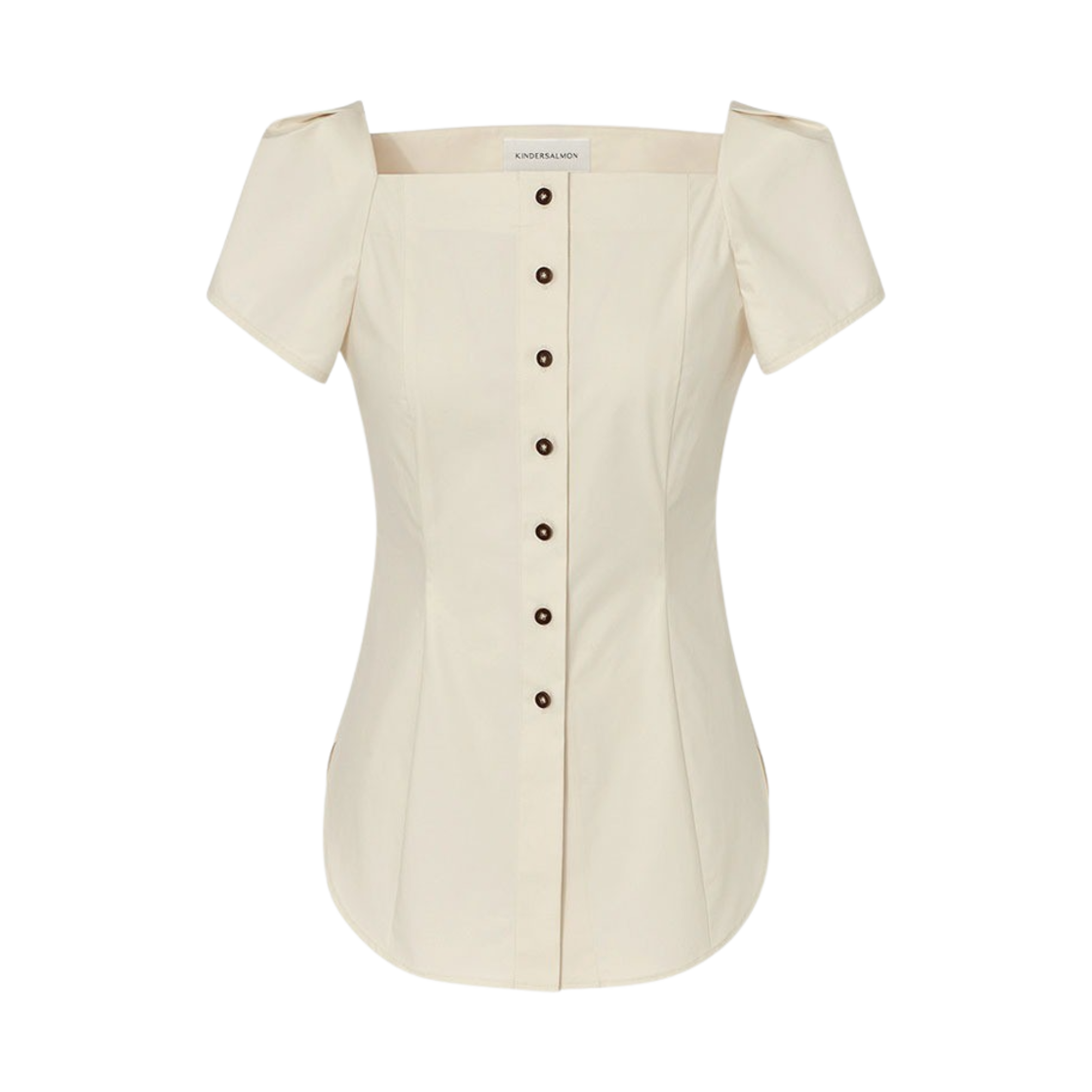 킨더살몬 우먼 버튼 셔츠 크림(Kindersalmon Women Button Shirt Cream) - 1