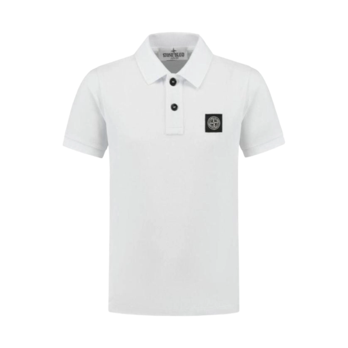 (키즈) 스톤 아일랜드 로고 폴로 셔츠 화이트 - 25SS((Kids) Stone Island Logo Polo Shirt White - 25SS) - 1