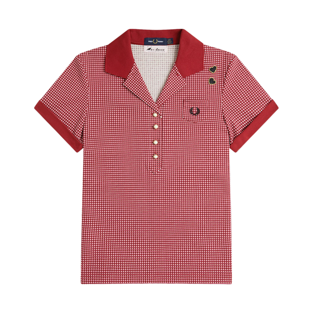 AFPF2519102-M02 Fred PerryxAmy Winehouse Gingham Print Polo Shirt Burnt Red