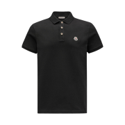 Moncler Logo Patch Polo Shirt Black - 24SS