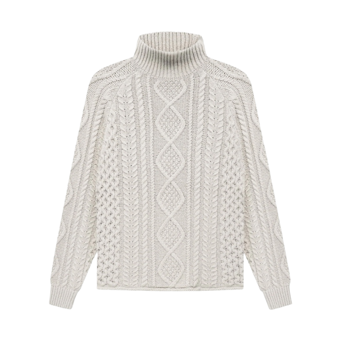 에센셜 케이블 니트 터틀넥 위트 - 22SS