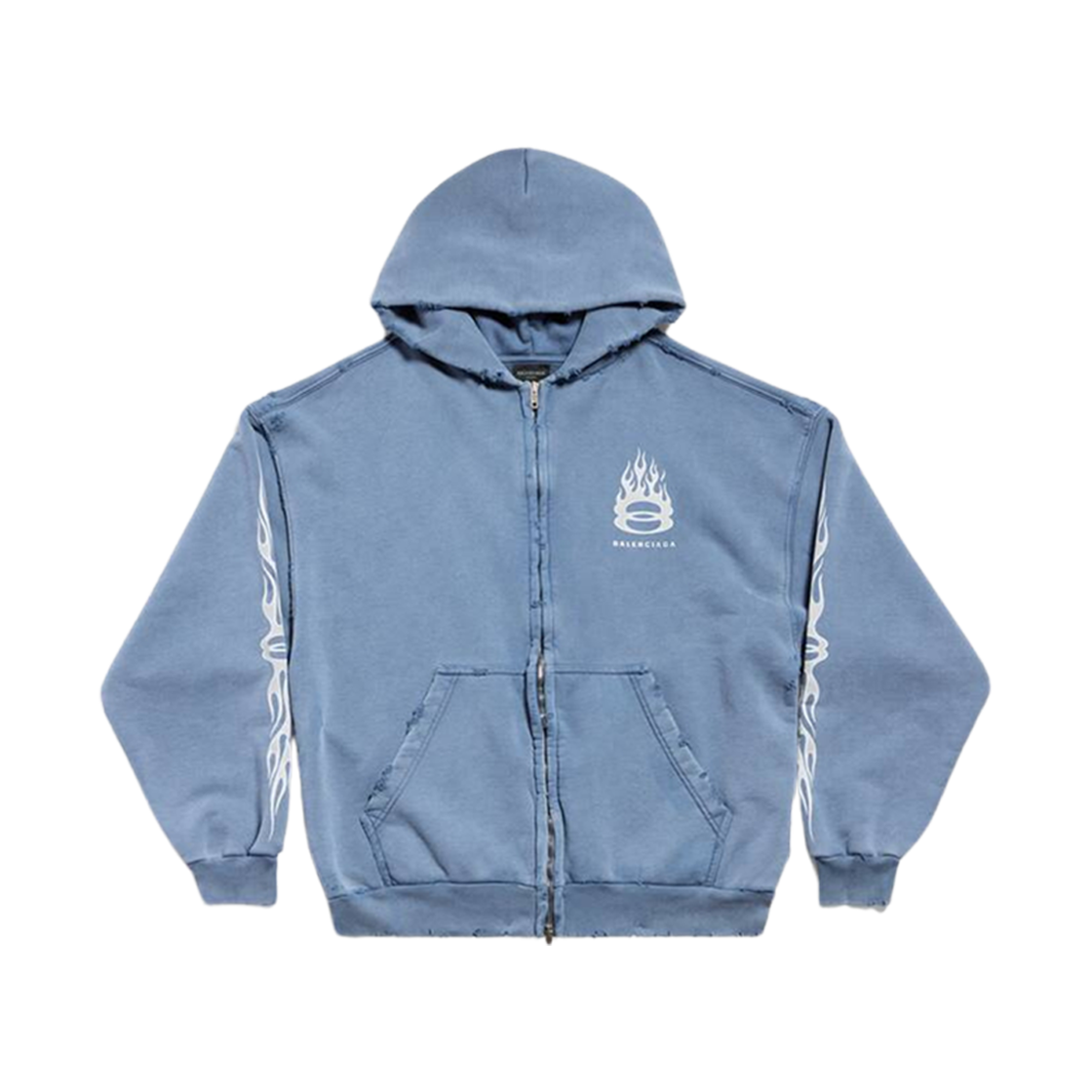 발렌시아가 버닝 유니티 집업 후드 미디움 핏 라이트 블루