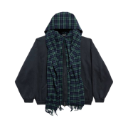 Balenciaga Unity Sports Icon Scarf Zip Up Hoodie Oversized Dark Blue