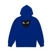 Play Comme des Garcons Big Black Heart Print Zip Hooded Sweatshirt Navy