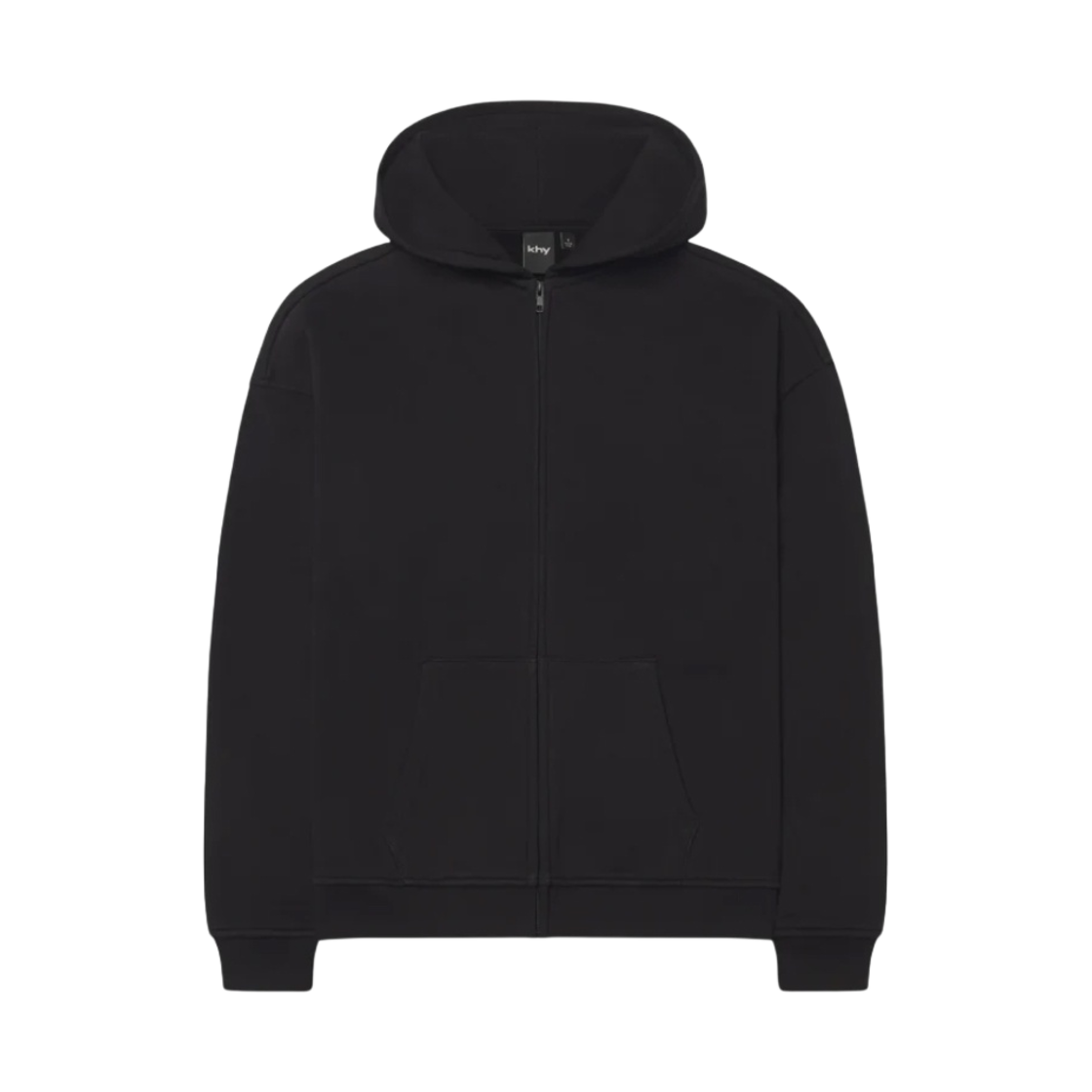 (W) 카이 플리스 오버사이즈 후드 집업 블랙((W) Khy Fleece Oversized Zip Hoodie Black) - 1