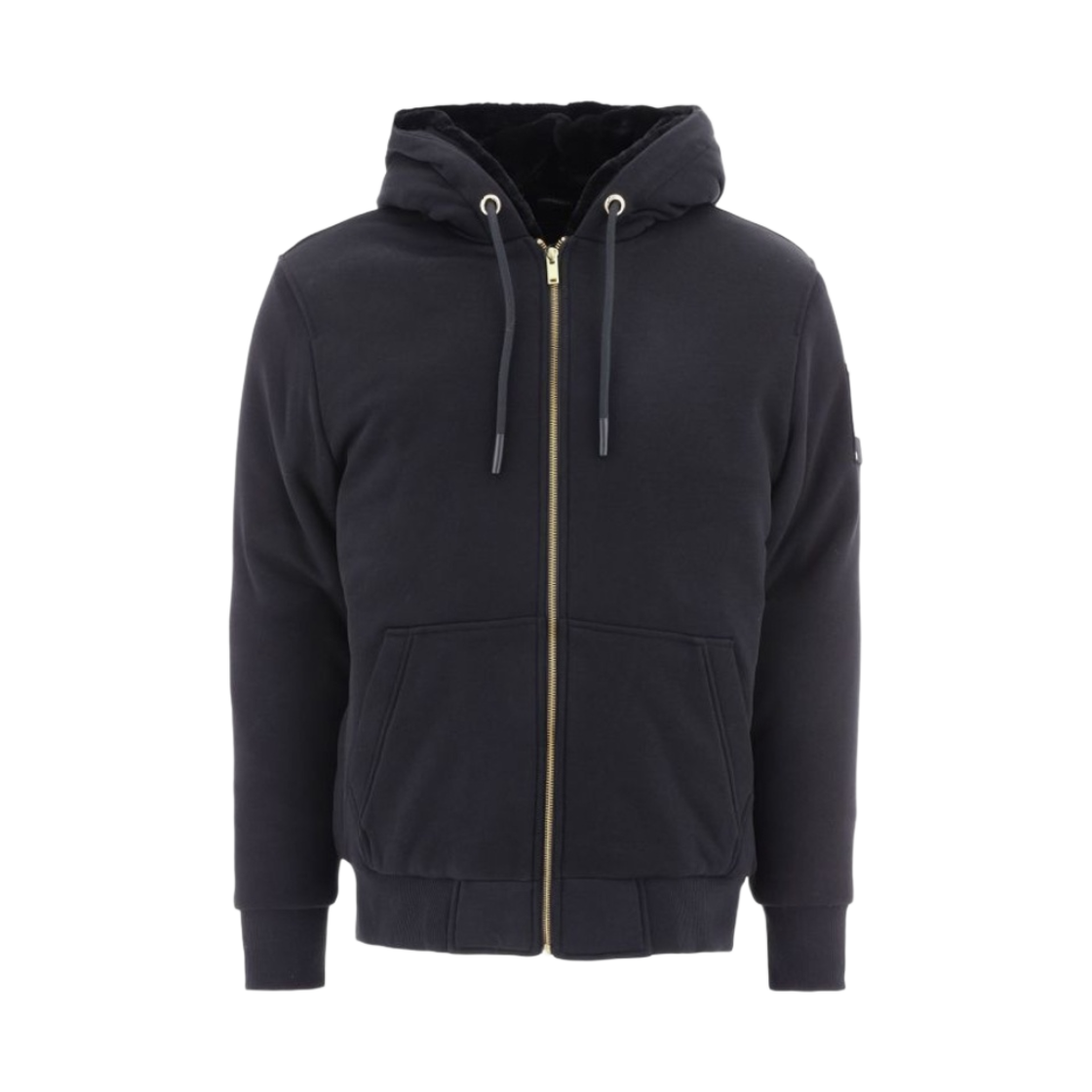 M32MS600G804 Moose Knuckles Linden Bunny 3 Black Lining Zip Hoodie Gold Metal Black - 22FW
