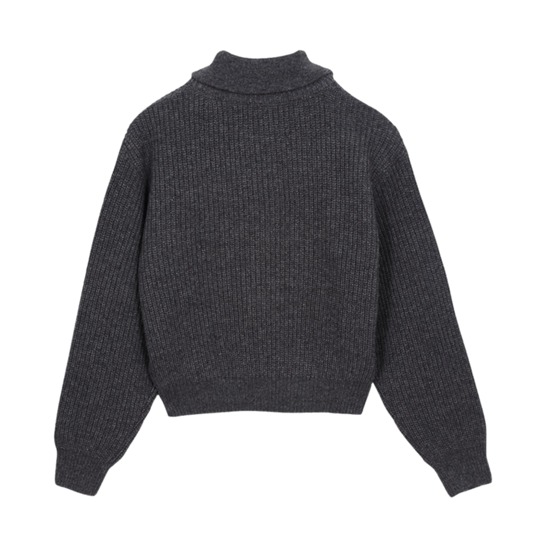 (W) 헤이그 어 넥 집업 니트 차콜((W) Haag A Neck Zip-Up Knit Charcoal) - 2