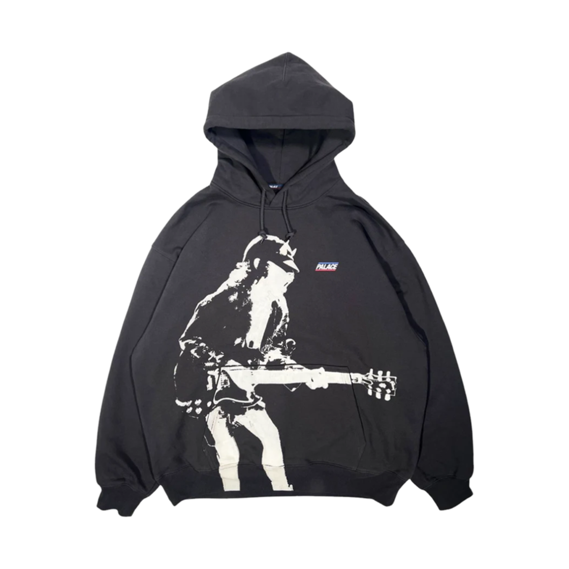 WO-T902-100 Junya Watanabe x Palace Parka Garment Printed AC/DC Hoodie Black Beige