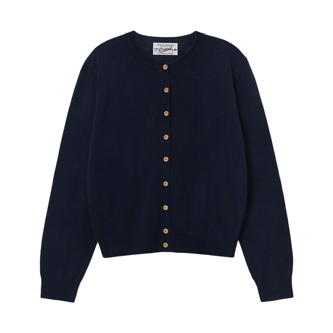 벤시몽 우드 버튼 라운드 가디건 네이비(Bensimon Wood Button Round Cardigun Navy)