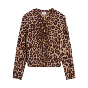 (W) Celine Cardigan in Leopard Cashmere Leopard