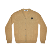 Play Comme des Garcons Black Heart Knit Cardigan Beige