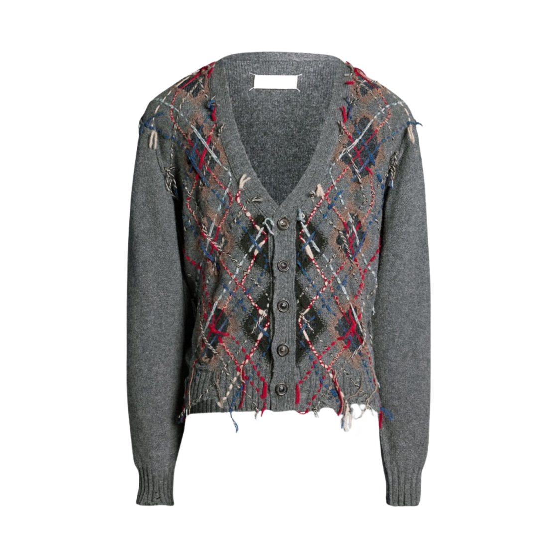 메종 마르지엘라 컷아웃 니트 가디건 그레이