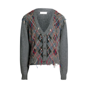 Maison Margiela Cut-out Knit Cardigan Grey