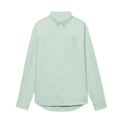AMI de Coeur Tone-On-Tone Oxford Button Down Shirt Aqua