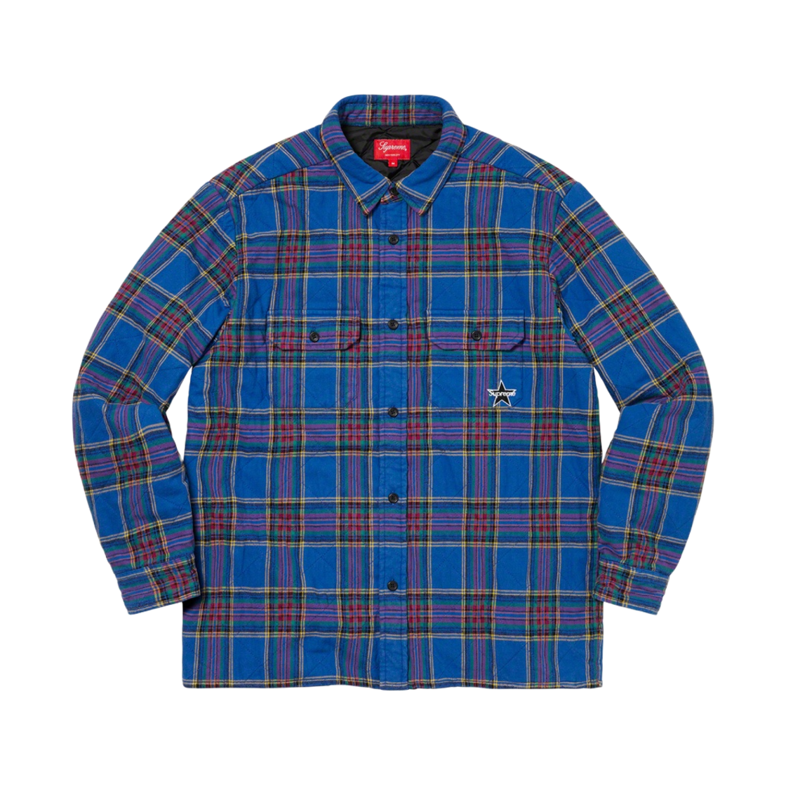 슈프림 퀼티드 플래드 플란넬 셔츠 더스티 로얄 - 21FW(Supreme Quilted Plaid Flannel Shirt Dusty Royal - 21FW) - 1