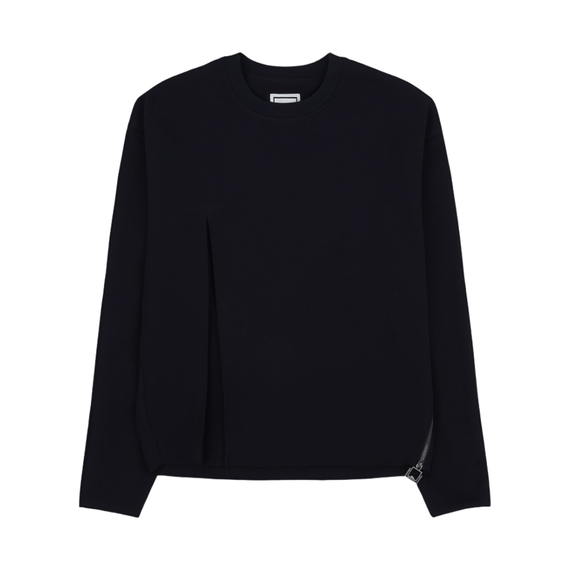 우영미 슬릿 롱슬리브 티셔츠 네이비 - 22FW(Wooyoungmi Slit Long Sleeve T-Shirt Navy - 22FW) - 1