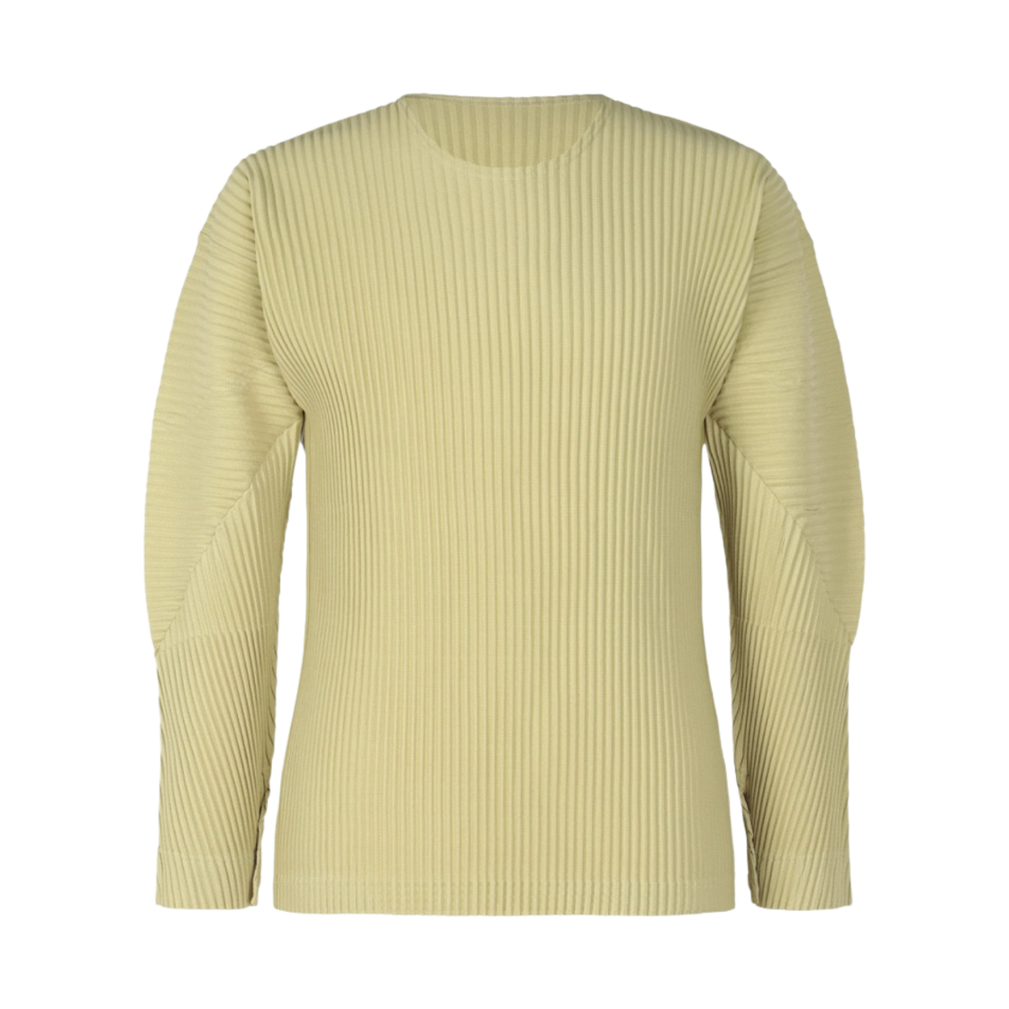옴므 플리세 이세이 미야케 플리츠 스템 롱슬리브 티셔츠 베이지 그린(Homme Plisse Issey Miyake Pleats Stem Long Sleeve T-Shirt Beige Green)