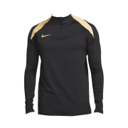 Nike Dri-Fit Strike Football Half Zip Drill Top Black Jersey Gold - Asia