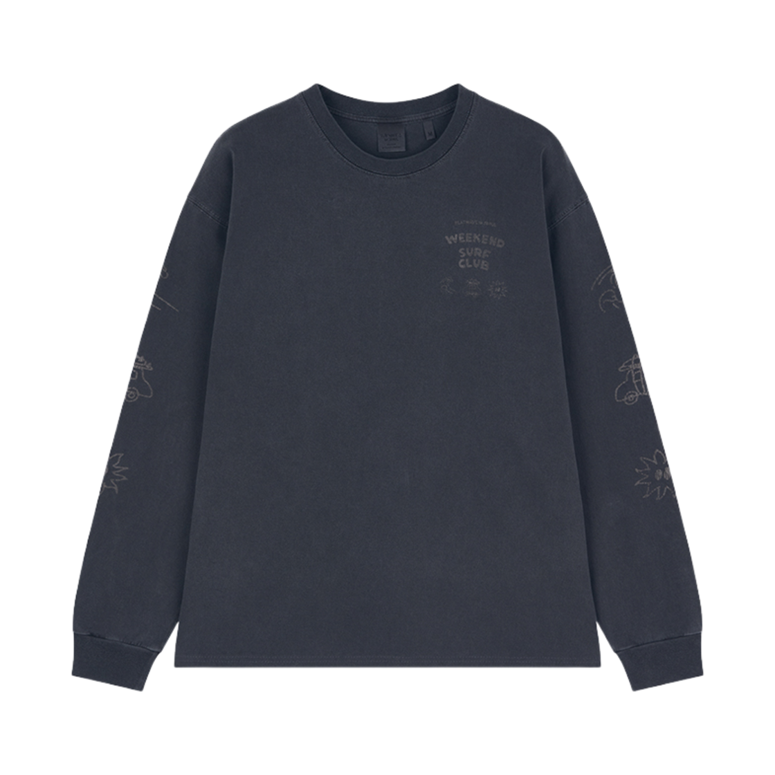Ocea Longsleeve Charcoal Flatwave in Seoul Ocea Pigment Longsleeve T-Shirt Charcoal