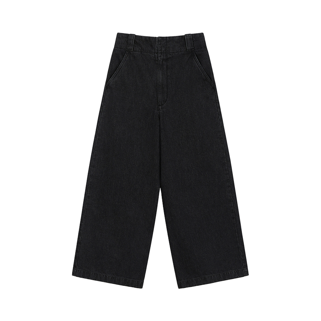 CMSFCDPW05EBKA Current High Waist Crease Washing Denim Black