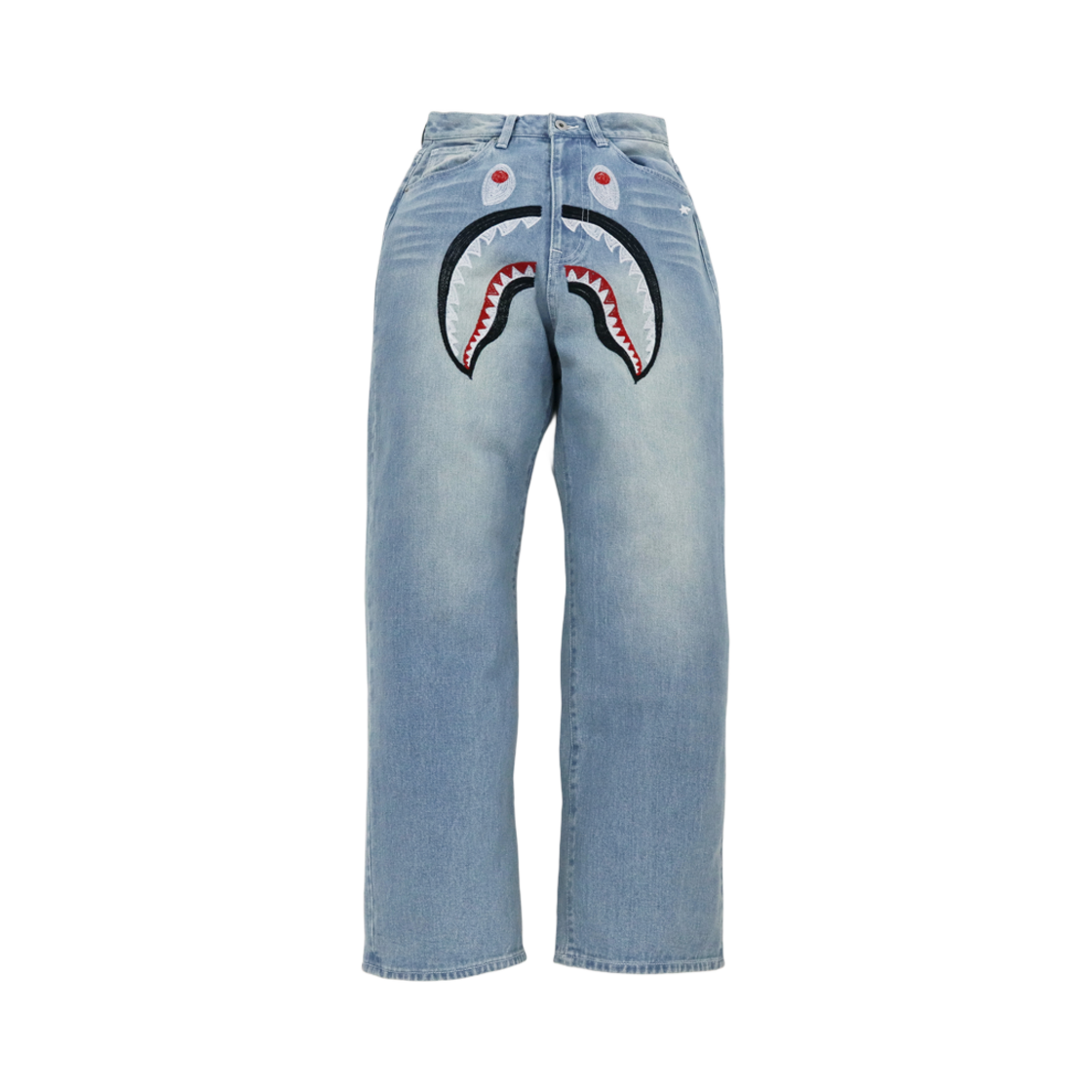 (W) 베이프 샤크 데님 팬츠 데님((W) BAPE Shark Denim Pants Denim) - 1