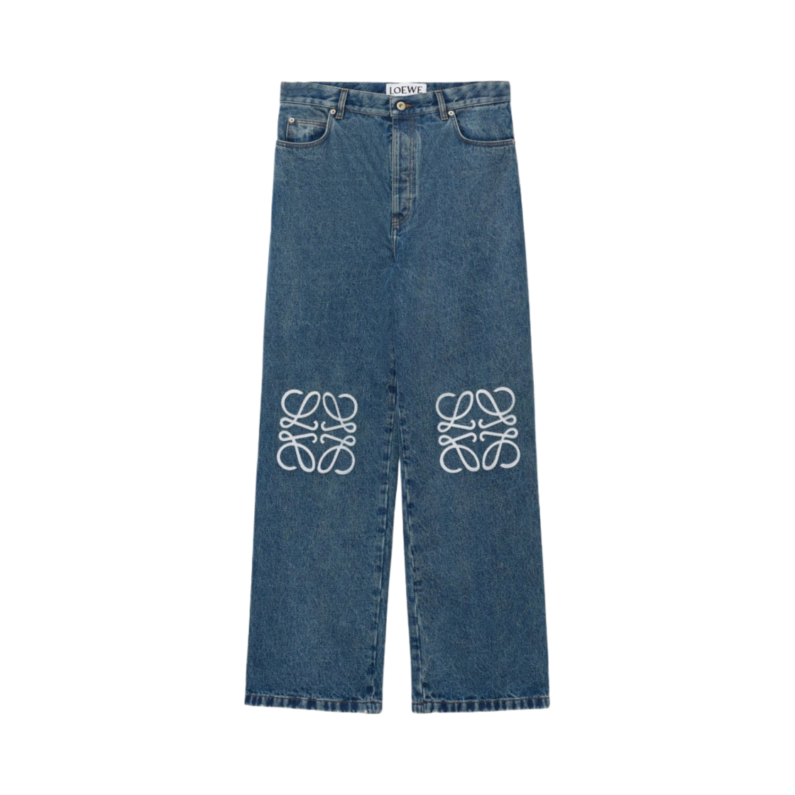 로에베 아나그램 배기 진 미드 블루 데님(Loewe Anagram baggy jeans Mid Blue Denim)