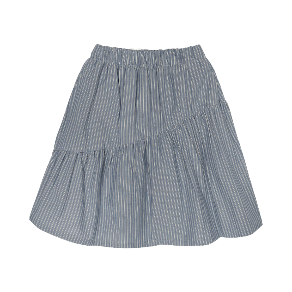 25su54 Pesto Stripe Asymmetry Skirt Rainy Day
