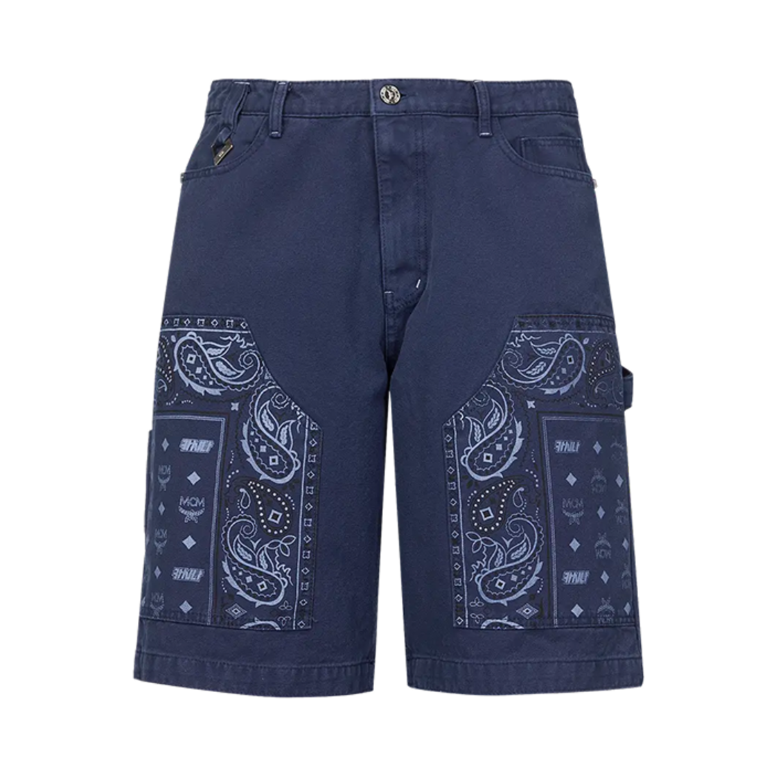 MCM x 카시나 코튼 옥스포드 버뮤다 쇼츠 워시드 네이비(MCM x Kasina Cotton Oxford Bermuda Shorts Washed Navy)