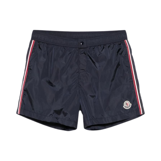 Moncler Logo Patch Swim Shorts Navy Blue - 25SS