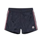 Moncler Logo Patch Swim Shorts Navy Blue - 25SS