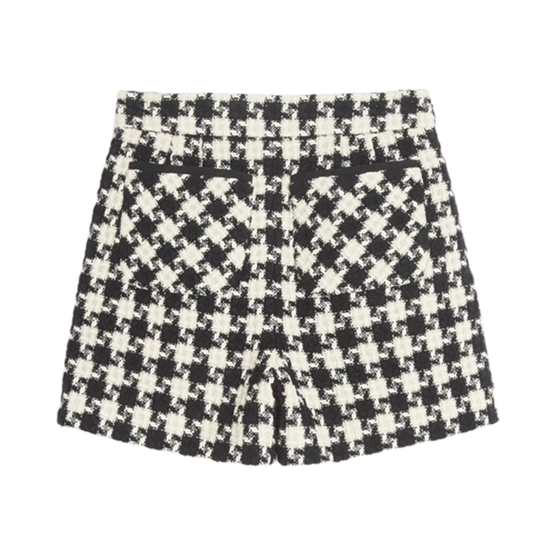 RF2W090K0AN (W) Valentino Damier Light Tweed Shorts Ivory Black