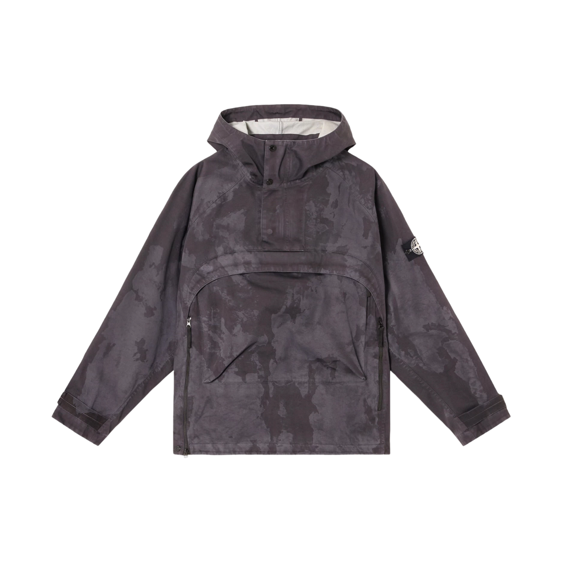 K1S1541000-23S0078-V0062 Stone Island 4100023 Raso Gommato 3L Laser Camo Anorak with Waterproof and Windproof Membrane Lead Grey - 25SS