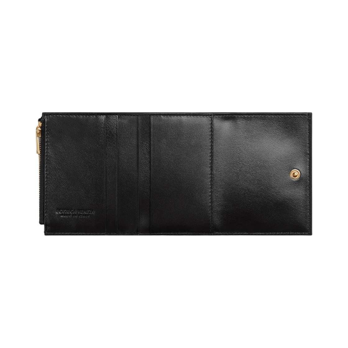 보테가 베네타 트라이폴드 지퍼 지갑 블랙(Bottega Veneta Tri-Fold Zip Wallet Black) - 3