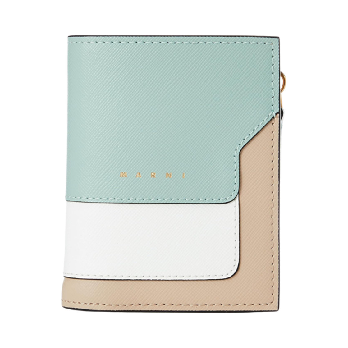 PFMO0054U1-LV520-Z120N Marni Saffiano Leather Bifold Wallet Teagreen Limestone