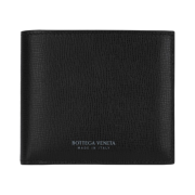Bottega Veneta Logo Print Bi-Fold Wallet Black