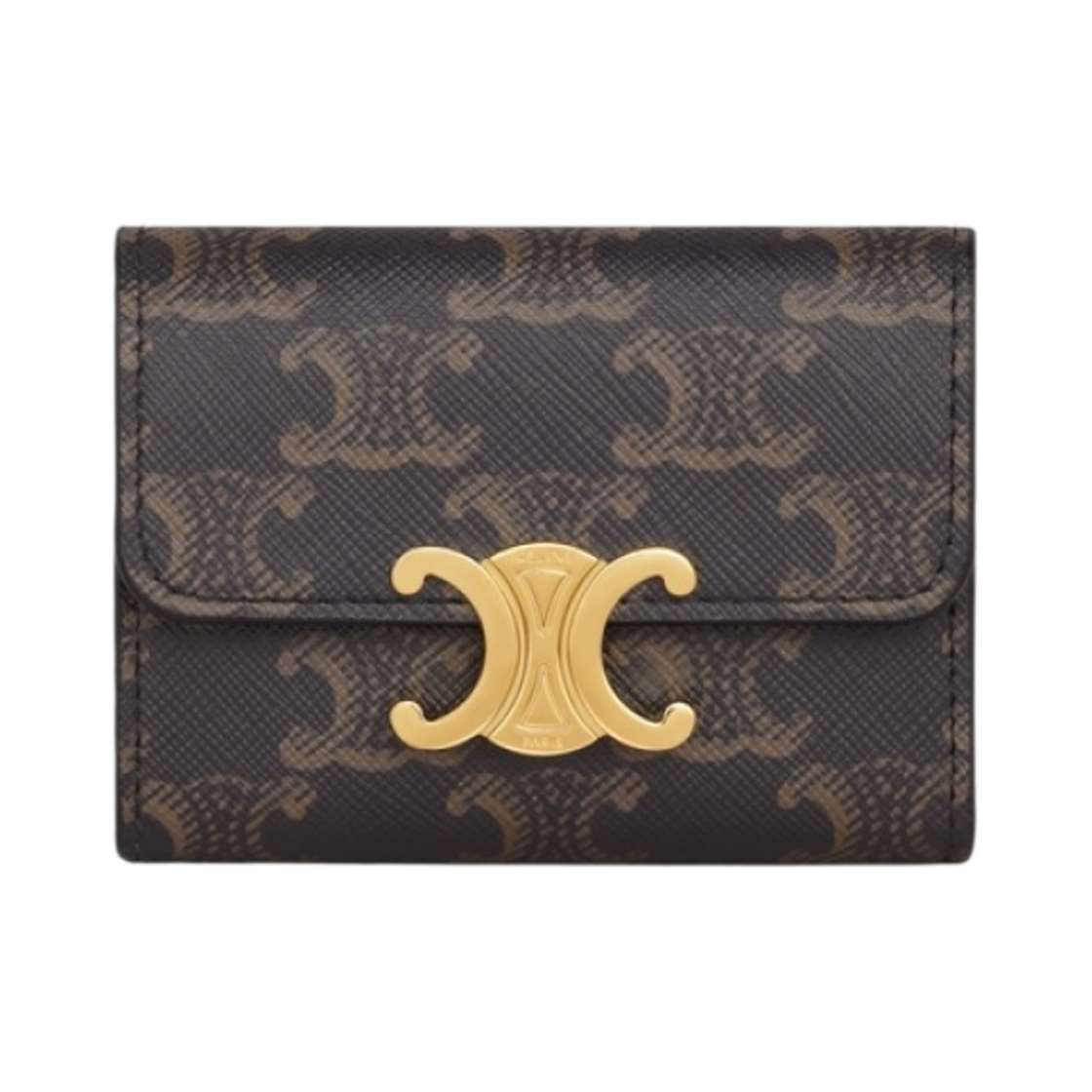 셀린느 트리옹프 캔버스 코인 컴팩트 월렛 탄(Celine Compact Wallet with Coin in Triomphe Canvas Tan)