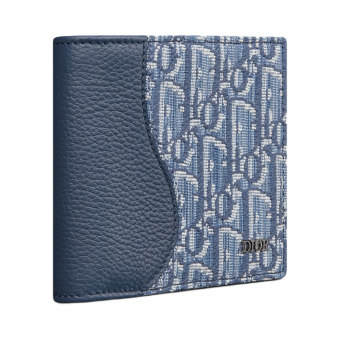 디올 새들 바이폴드 월렛 그레인드 카프스킨 마르퀘트리 앤 디올 오블리크 자카드 블루(Dior Saddle Bifold Wallet Grained Calfskin Marquetry and Dior Oblique Jacquard Blue) - 2