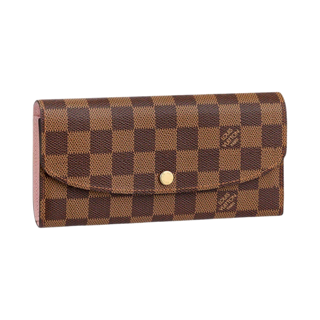 N60214 Louis Vuitton Emilie Wallet Damier Ebene Rose Ballerine Pink
